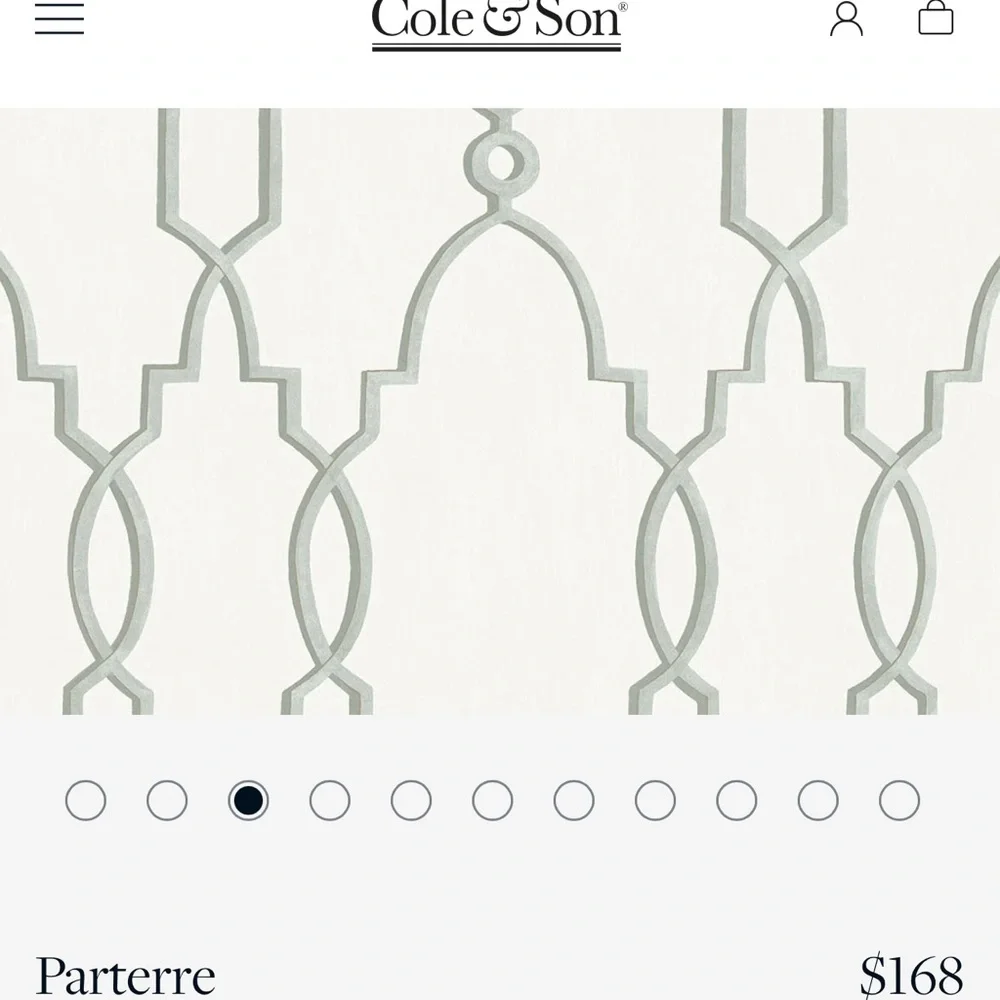 Cole & Son Parterre Wallpaper. French Grey. New